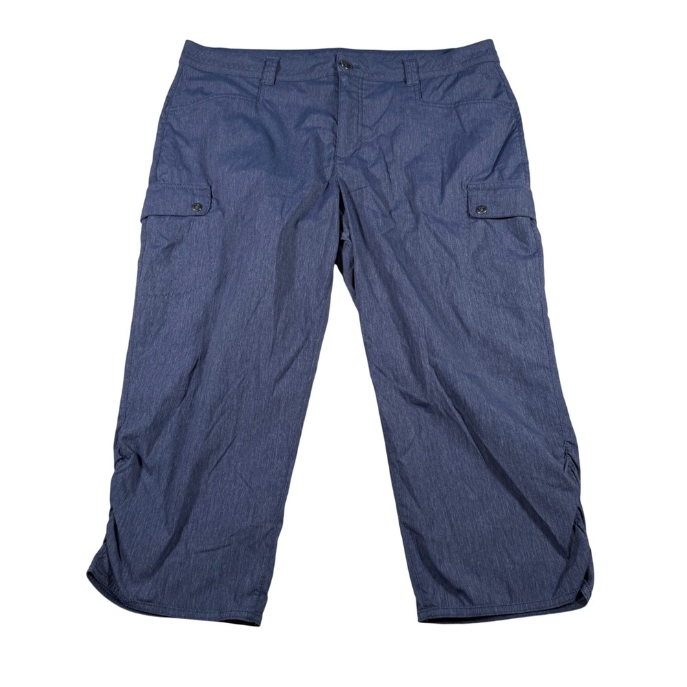 Eddie Bauer Travex Cargo Capri Women 16 (FITS 36x20) Blue Heather Hiking Pant